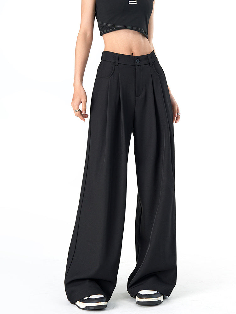 Women's Loose Gray Suit Pants