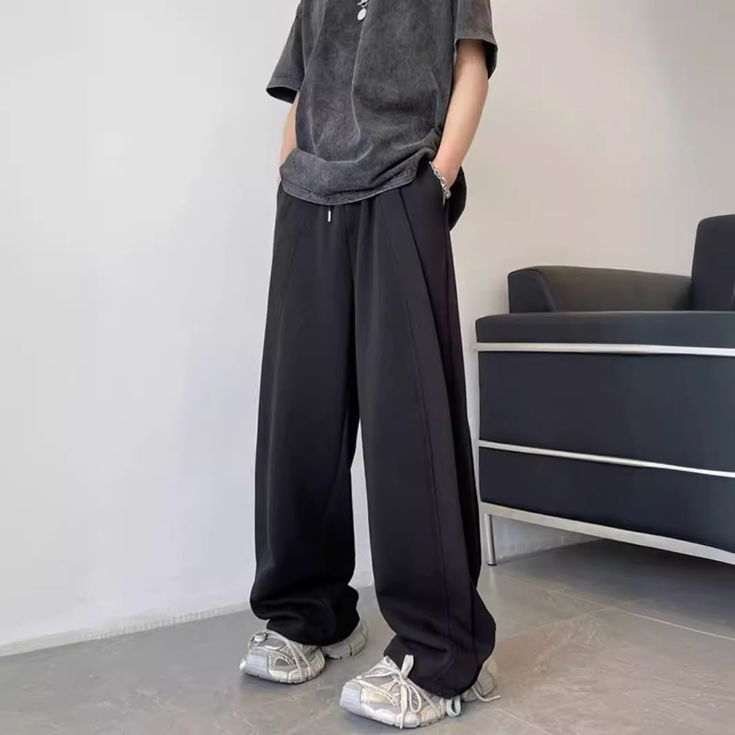 American Deconstruction Sweatpants High Street Pu Shuai Wide-leg Casual Pants