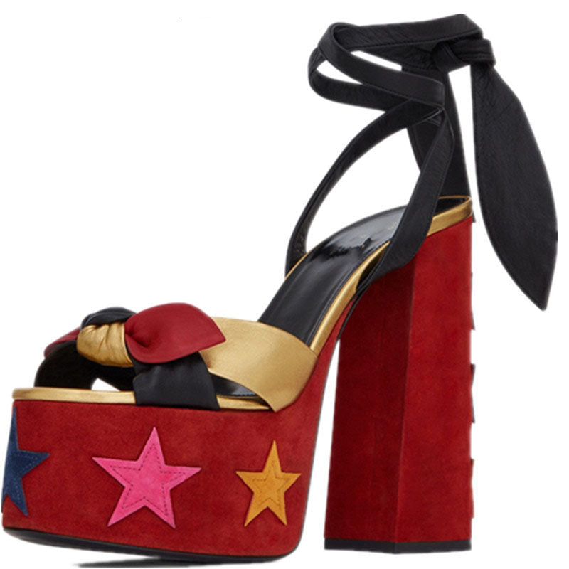 Women's Sandals High Platfrom Chunky Heels Shoes Summer Peep Toe Ankle Strap High Heels Party Shoes