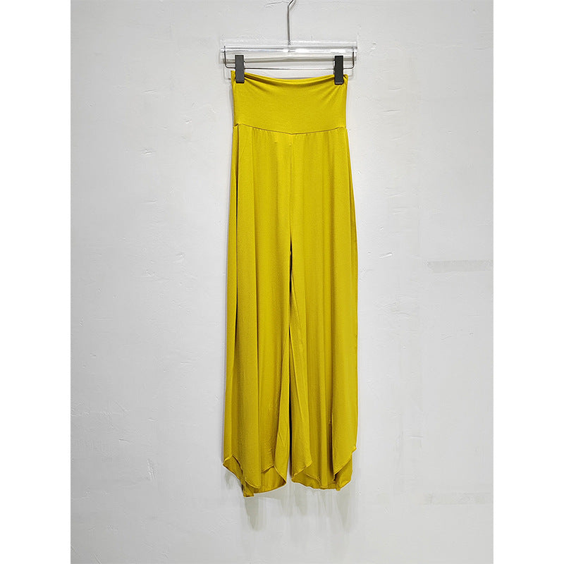Bamboo Fiber Nude Feel Breathable High Waist Loose And Irregular Trousers Wide Leg Pants