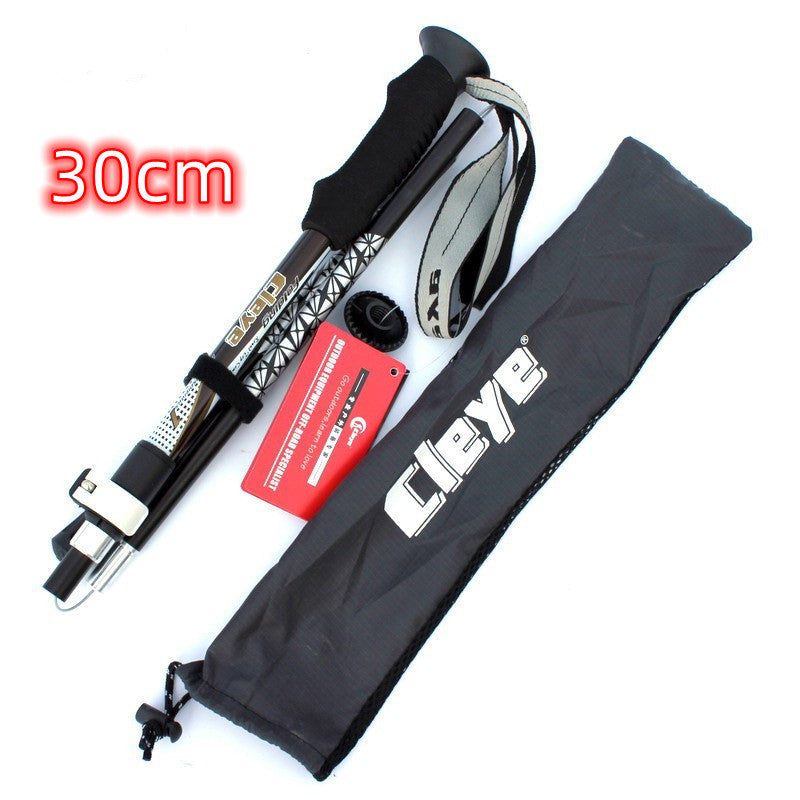 Trekking Pole Ultra-Light Telescopic Folding Trekking Mountain Climbing Walking Stick Cane Walking Stick Female Outdoor Equipment Carbon-Free