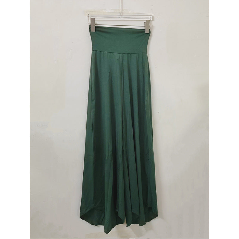 Bamboo Fiber Nude Feel Breathable High Waist Loose And Irregular Trousers Wide Leg Pants