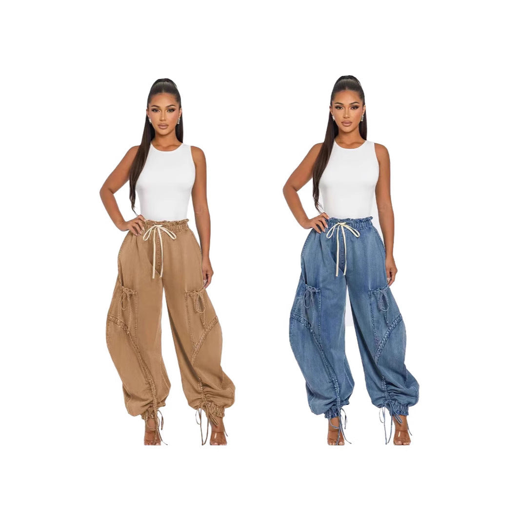 Women's Casual Fashion Loose Straight Jeans