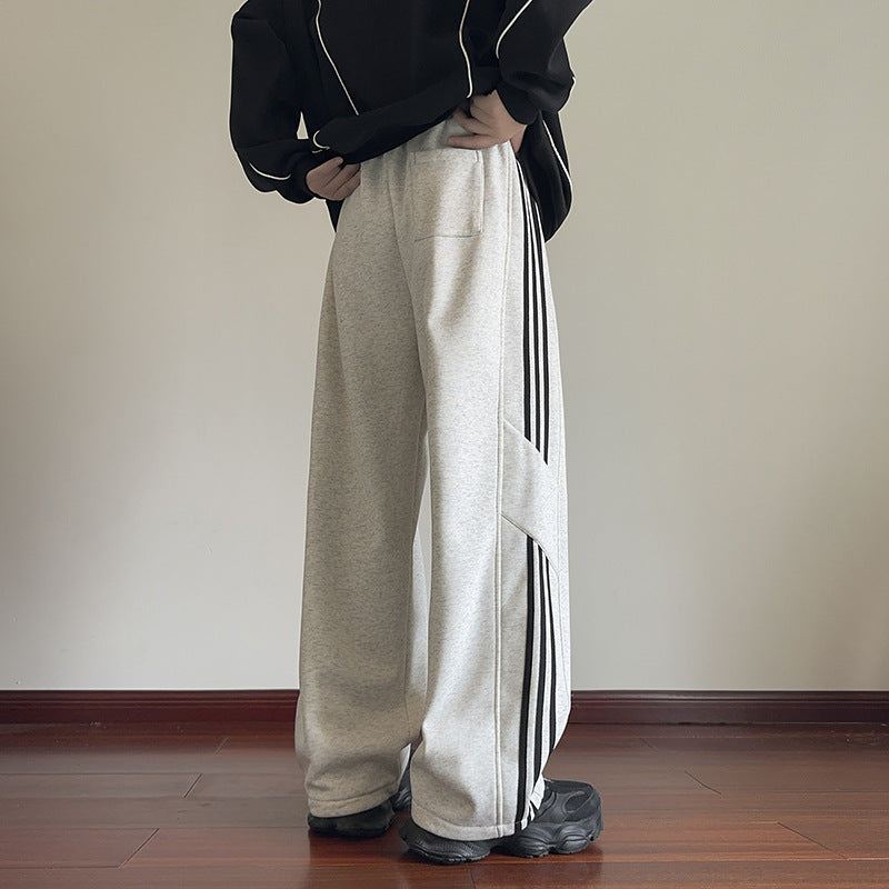 Trendy Sports Stripes Loose Casual Sweatpants