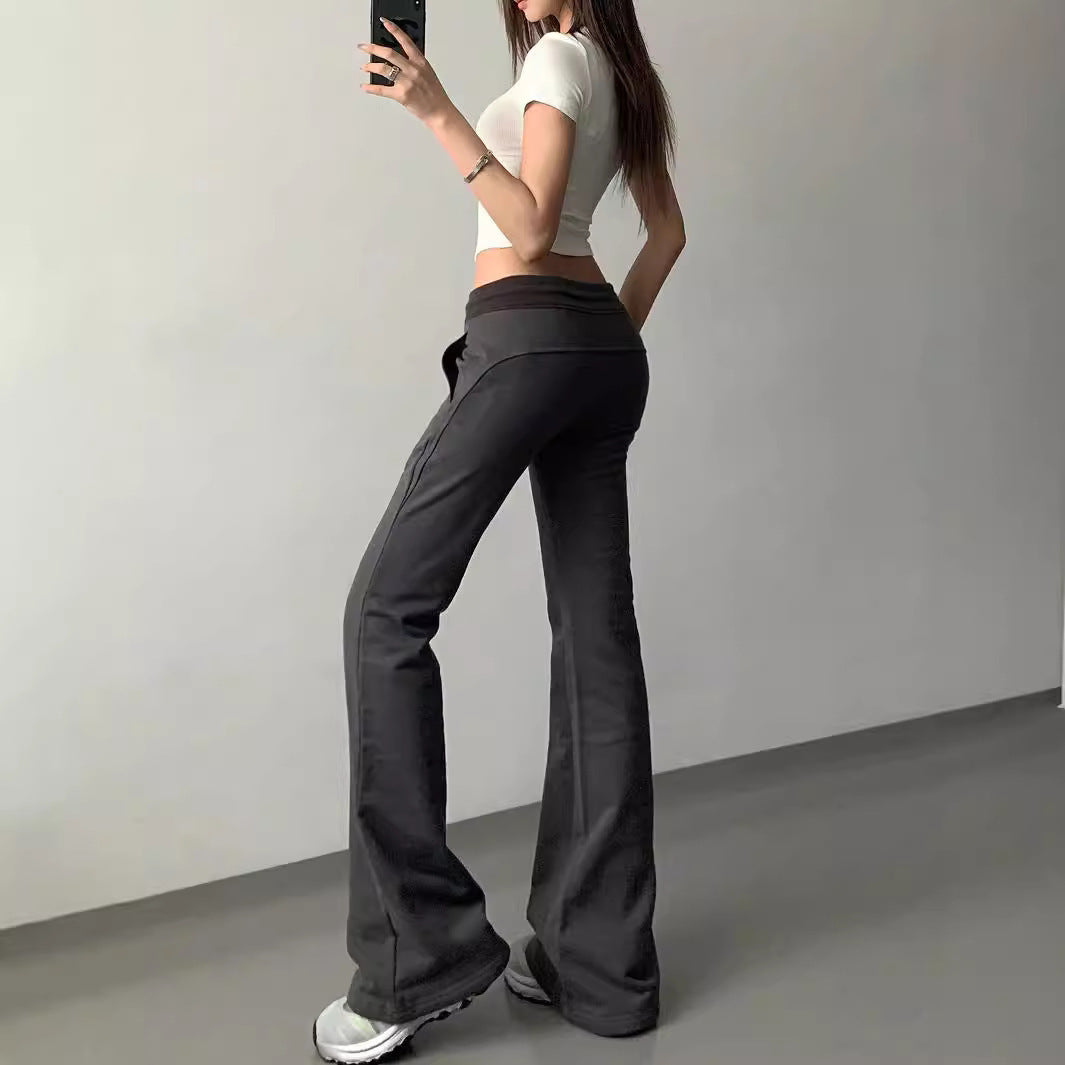 Women's Casual Flared Pants Low Waist Yoga Pants
