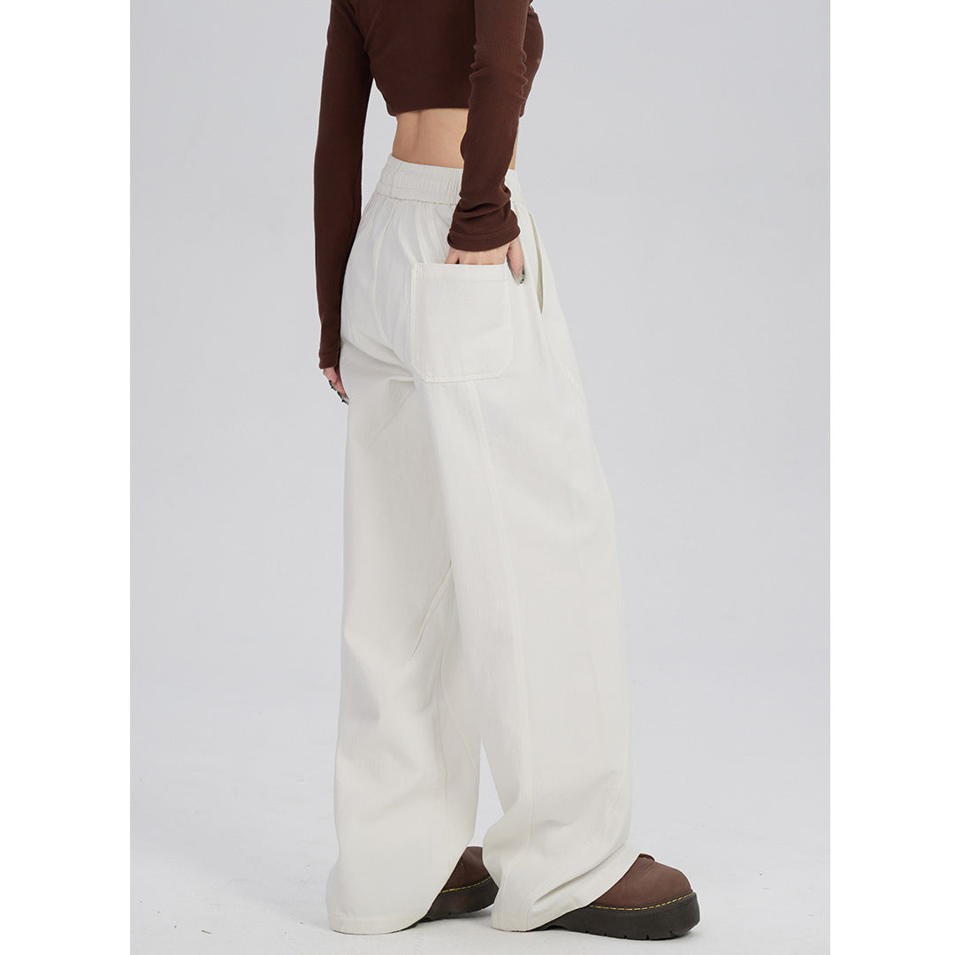 Women's Straight Wide Leg Mopping Casual Pants