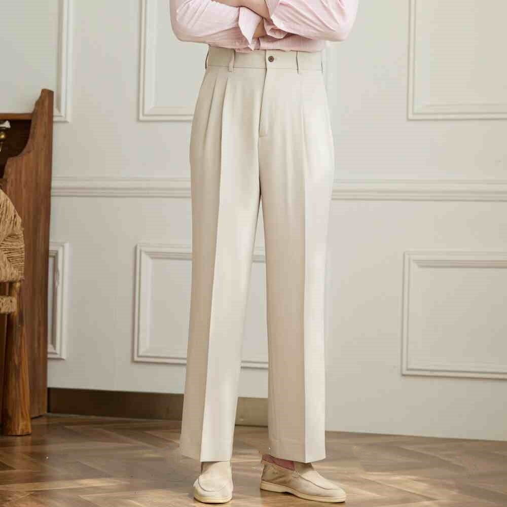 All-match Casual Wide Leg High-waisted Trousers Non-ironing Draping Baggy Pants