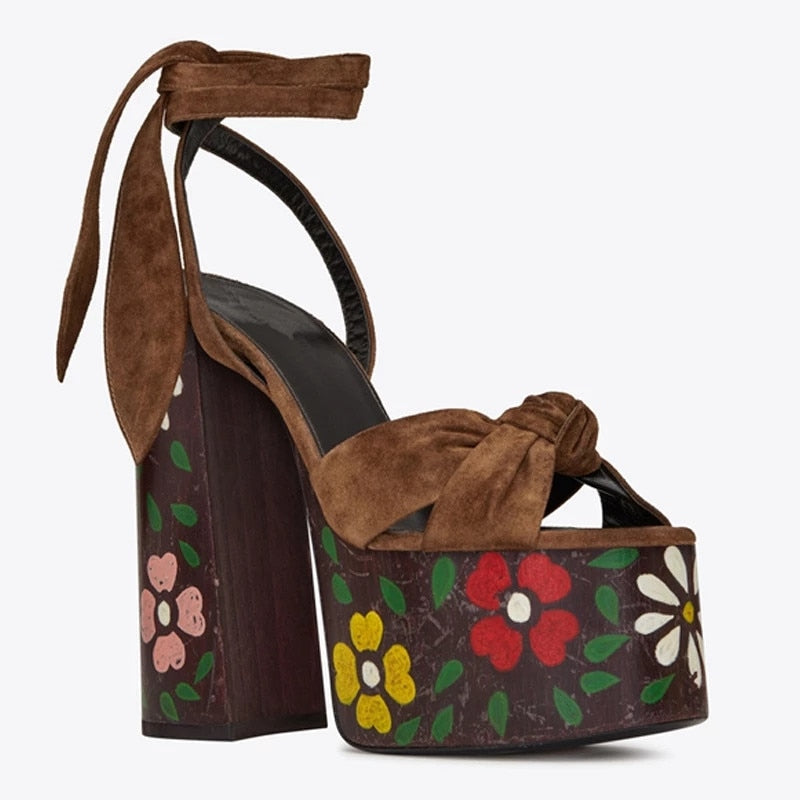 Women's Sandals High Platfrom Chunky Heels Shoes Summer Peep Toe Ankle Strap High Heels Party Shoes