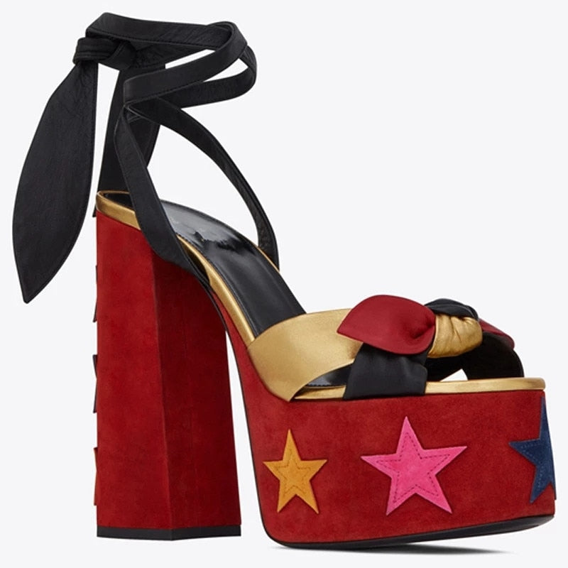 Women's Sandals High Platfrom Chunky Heels Shoes Summer Peep Toe Ankle Strap High Heels Party Shoes