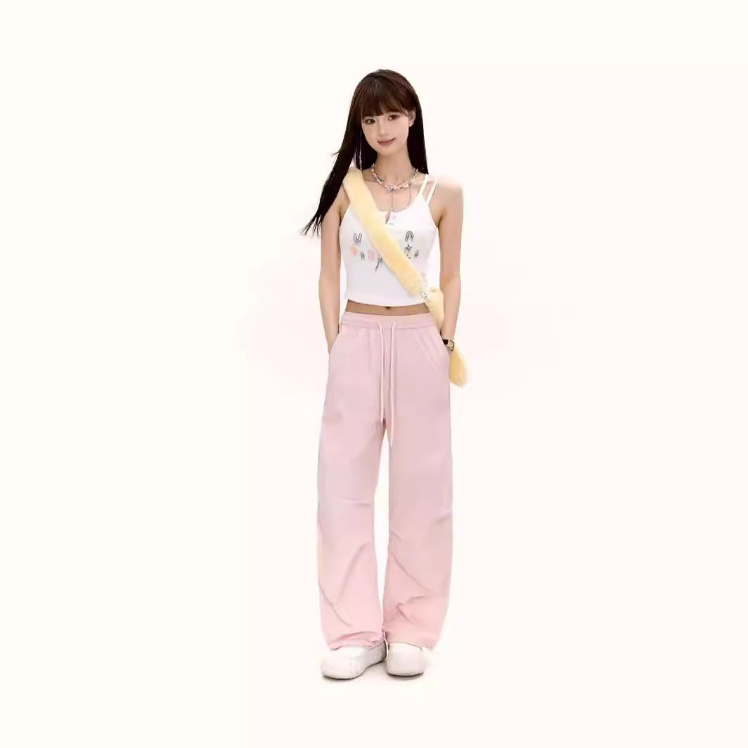 Women's Loose Low Waist Wide Leg Trousers