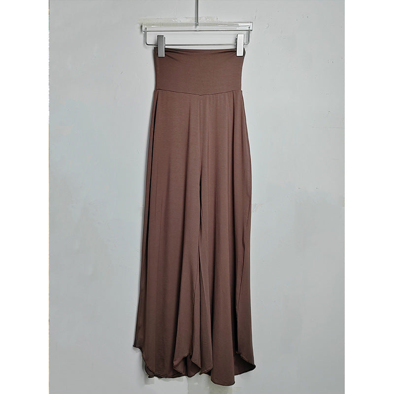 Bamboo Fiber Nude Feel Breathable High Waist Loose And Irregular Trousers Wide Leg Pants