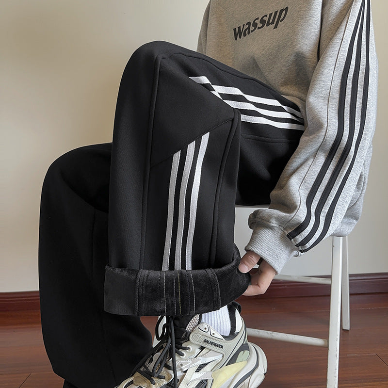 Trendy Sports Stripes Loose Casual Sweatpants