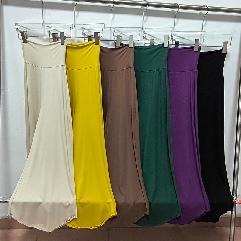 Bamboo Fiber Nude Feel Breathable High Waist Loose And Irregular Trousers Wide Leg Pants