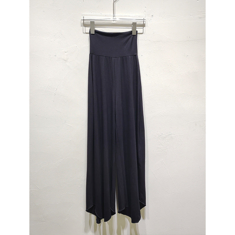 Bamboo Fiber Nude Feel Breathable High Waist Loose And Irregular Trousers Wide Leg Pants