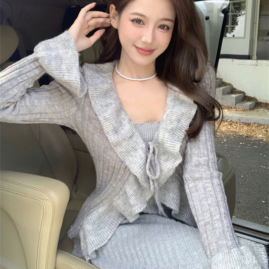 Women's Autumn And Winter Gentle Bell Sleeve Knitted Cardigan