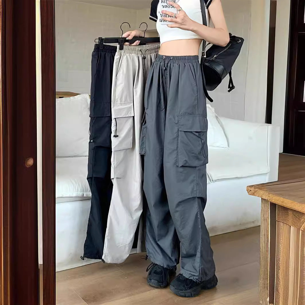 Workwear Pants Women's Thin High Waist Wide Leg Trousers