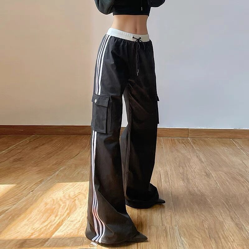 Women's High Waist Striped Ankle-tied Casual Pants