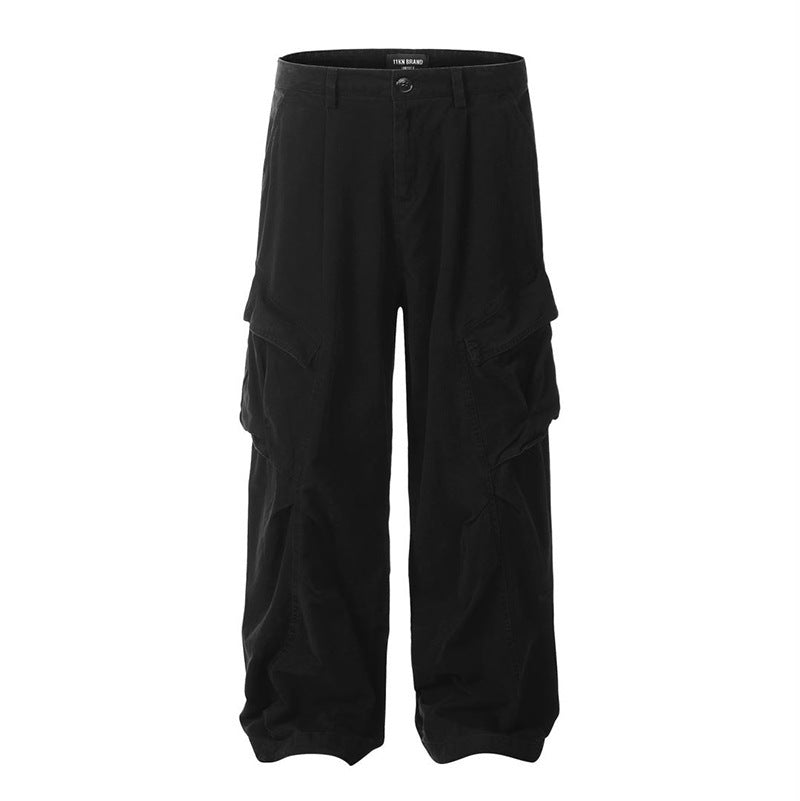 American High Street Workwear Multi-pocket Design Sense Wide-leg Casual Pants Men