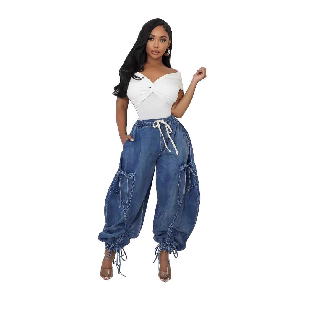 Women's Casual Fashion Loose Straight Jeans