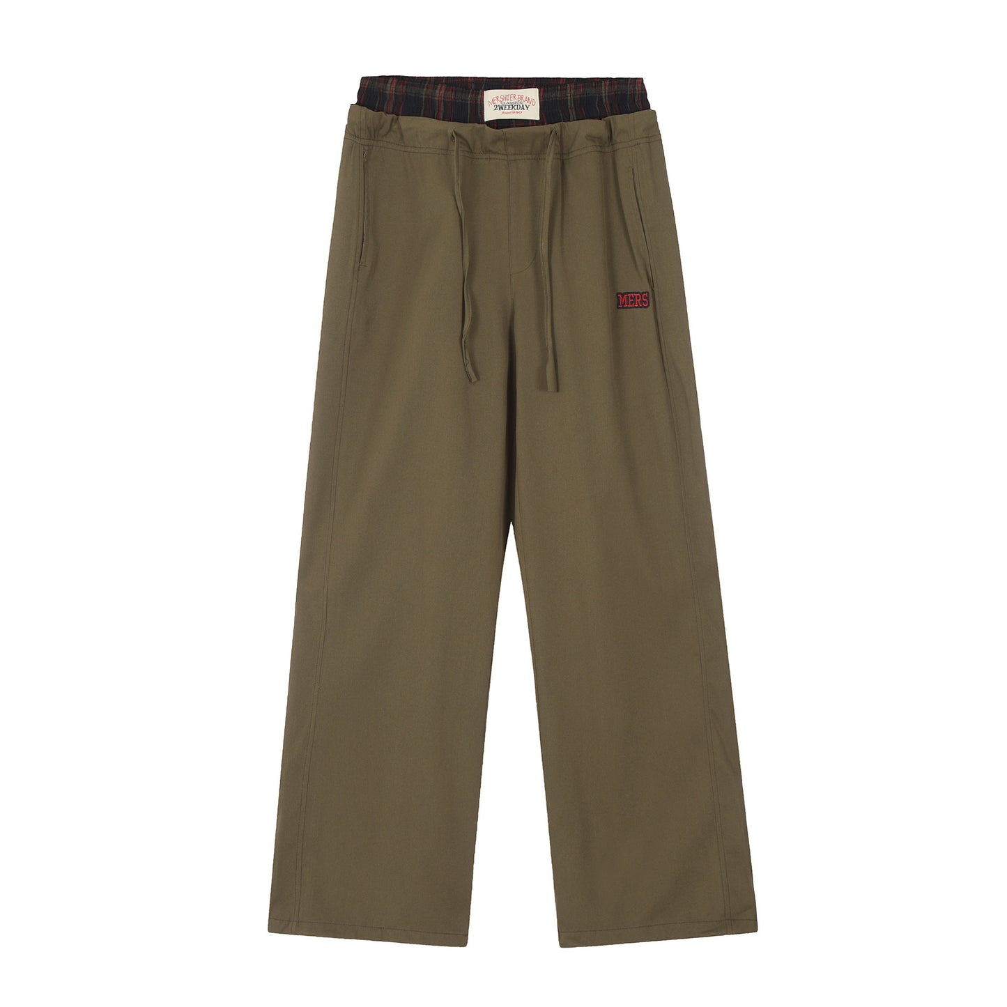 Women's Retro Fake Two-piece Casual Trousers
