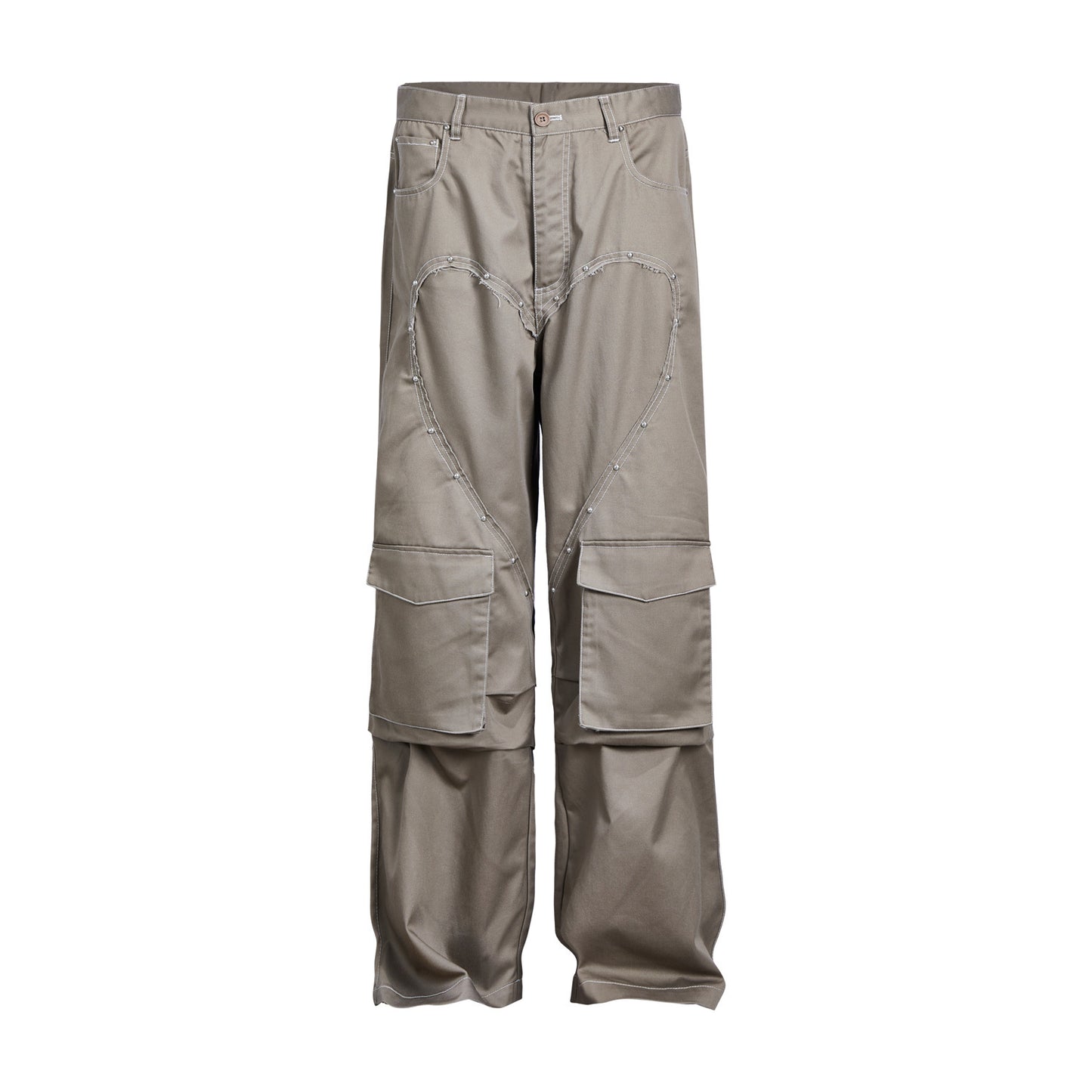 American Retro Love More Than 3D Cutting Workwear Casual Pants