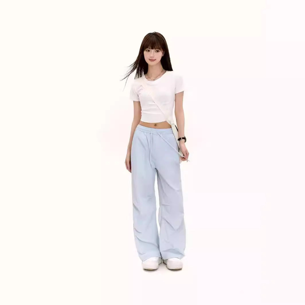 Women's Loose Low Waist Wide Leg Trousers