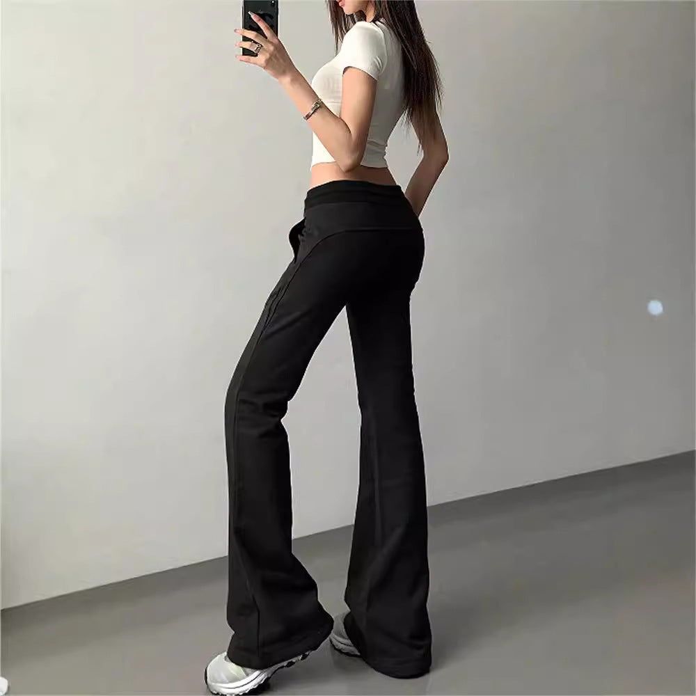 Women's Casual Flared Pants Low Waist Yoga Pants