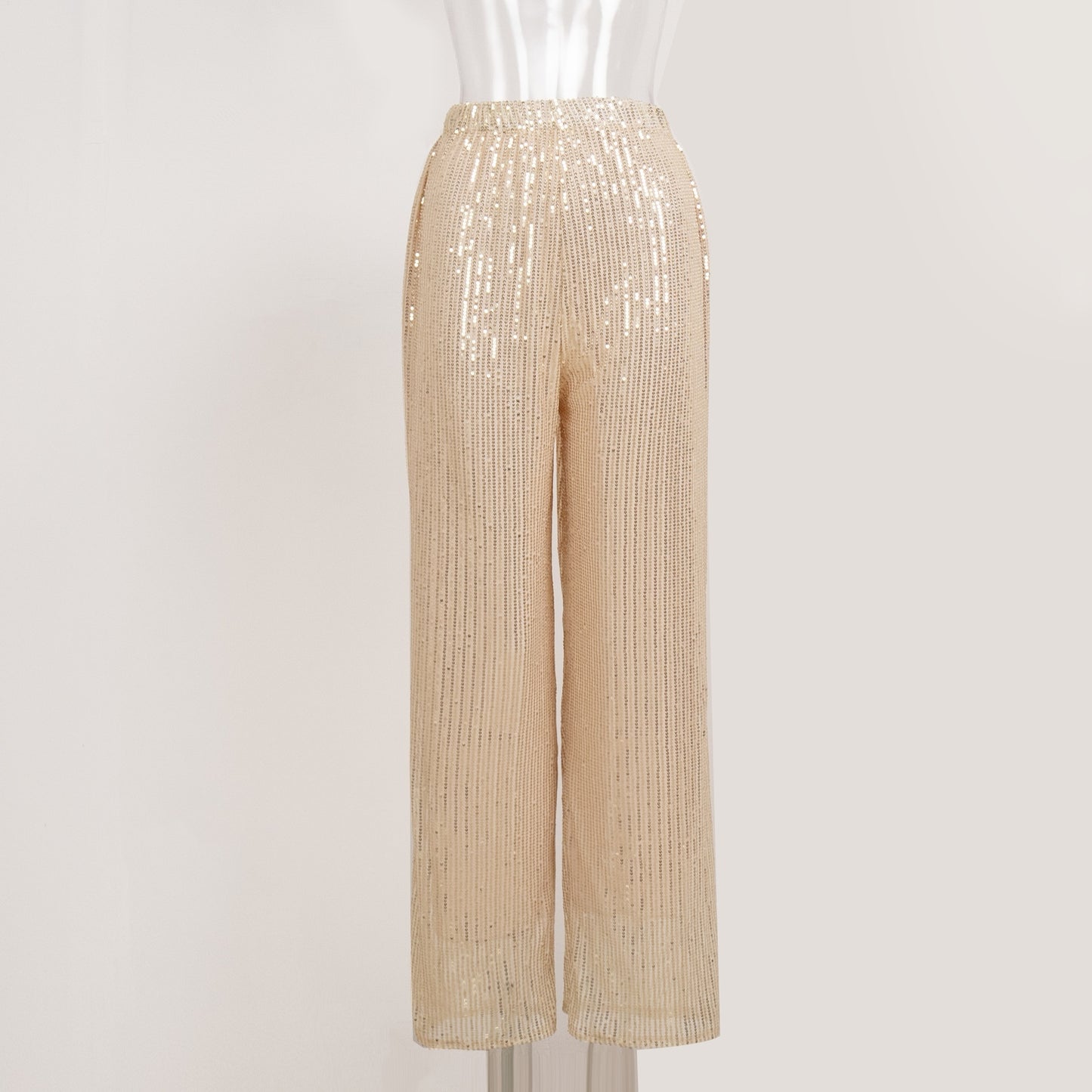 Autumn And Winter Shimmer Sequins Straight Mopping Pants Women