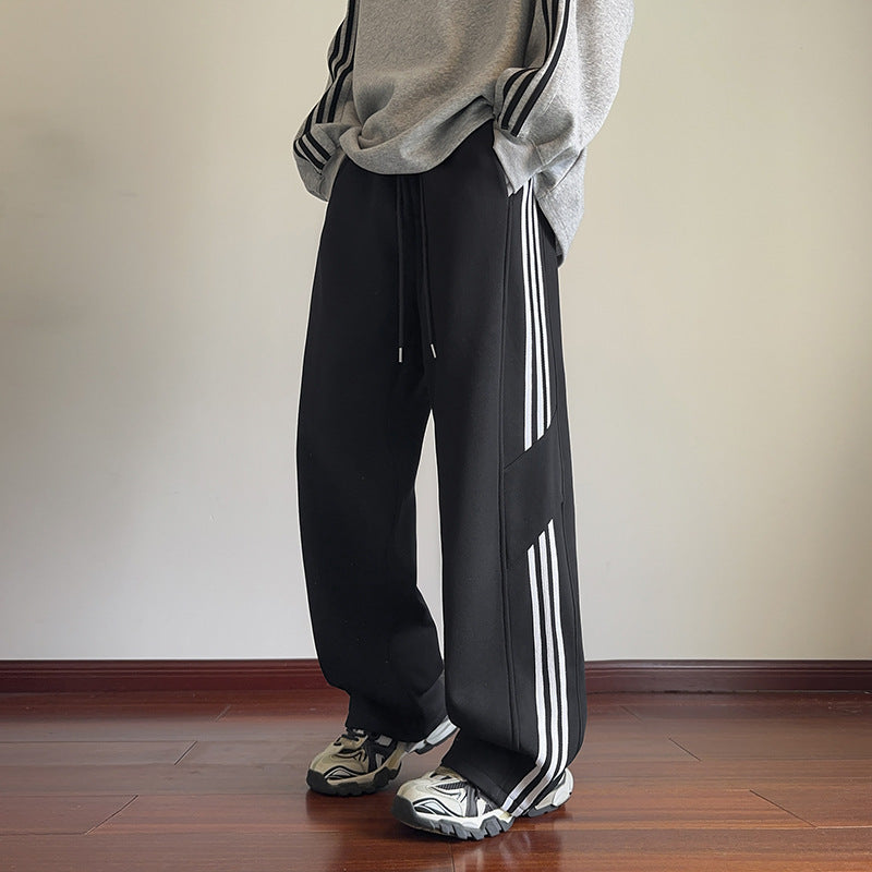 Trendy Sports Stripes Loose Casual Sweatpants