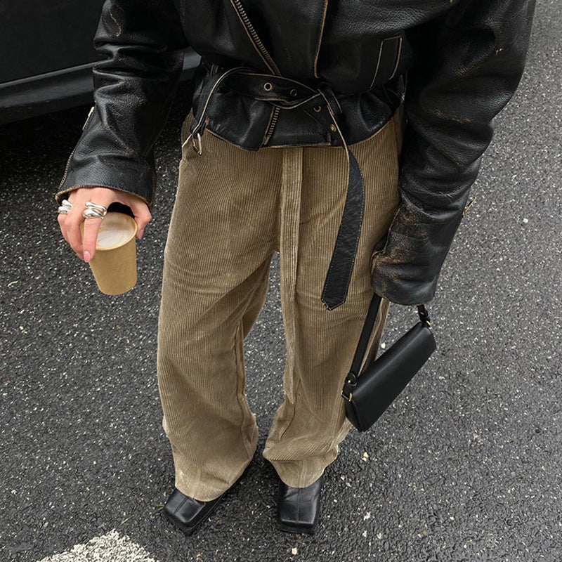American Retro Style Corduroy Casual Trousers