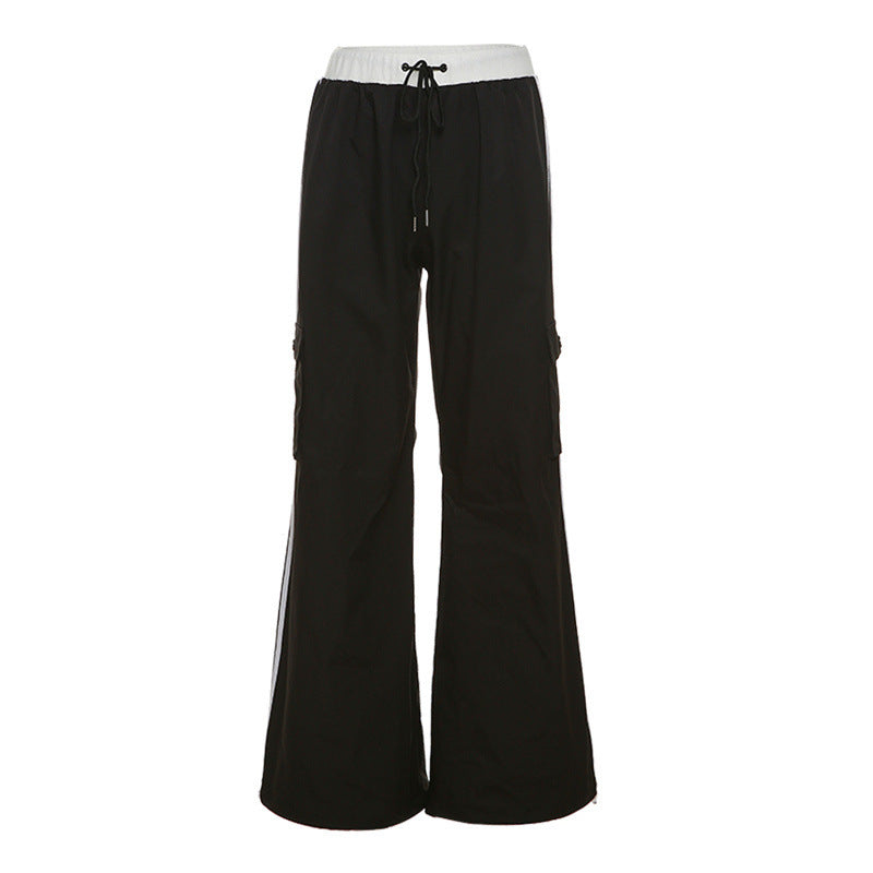 Women's High Waist Striped Ankle-tied Casual Pants