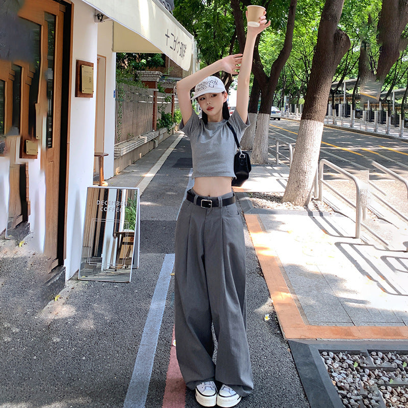 All-matching Loose High Waist Slimming Drooping Straight Casual Pants
