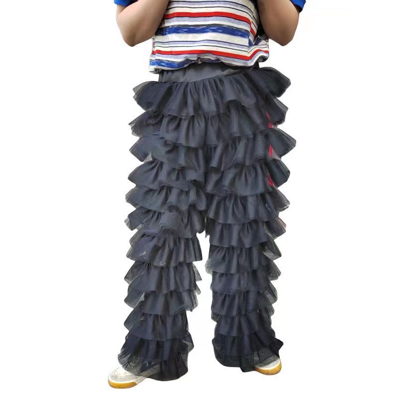 Women's Mesh Stitching Elastic Cake Pants