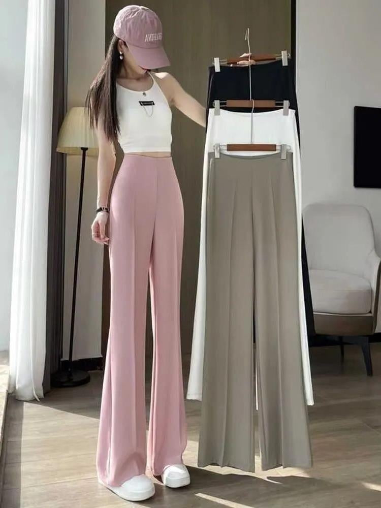 Women's High Waist Slimming And Straight Casual Wide Leg Pants