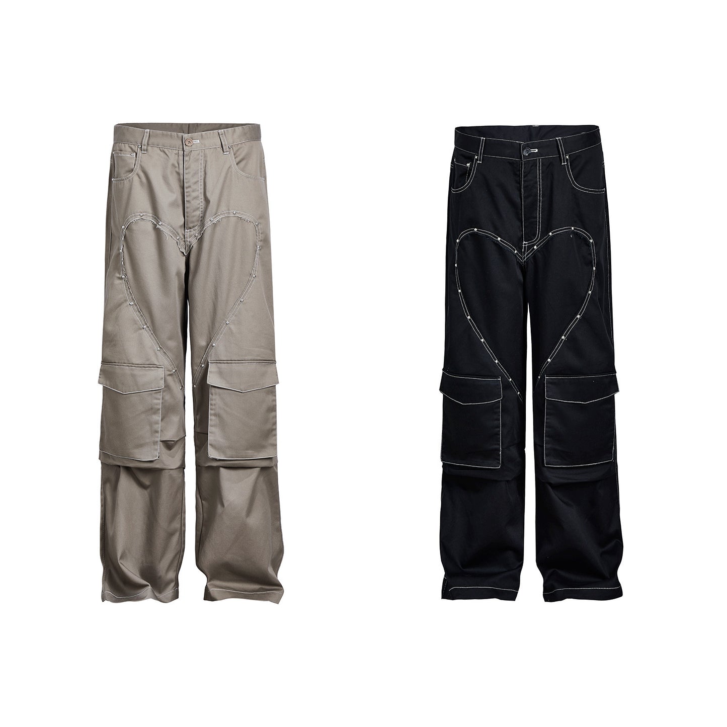 American Retro Love More Than 3D Cutting Workwear Casual Pants