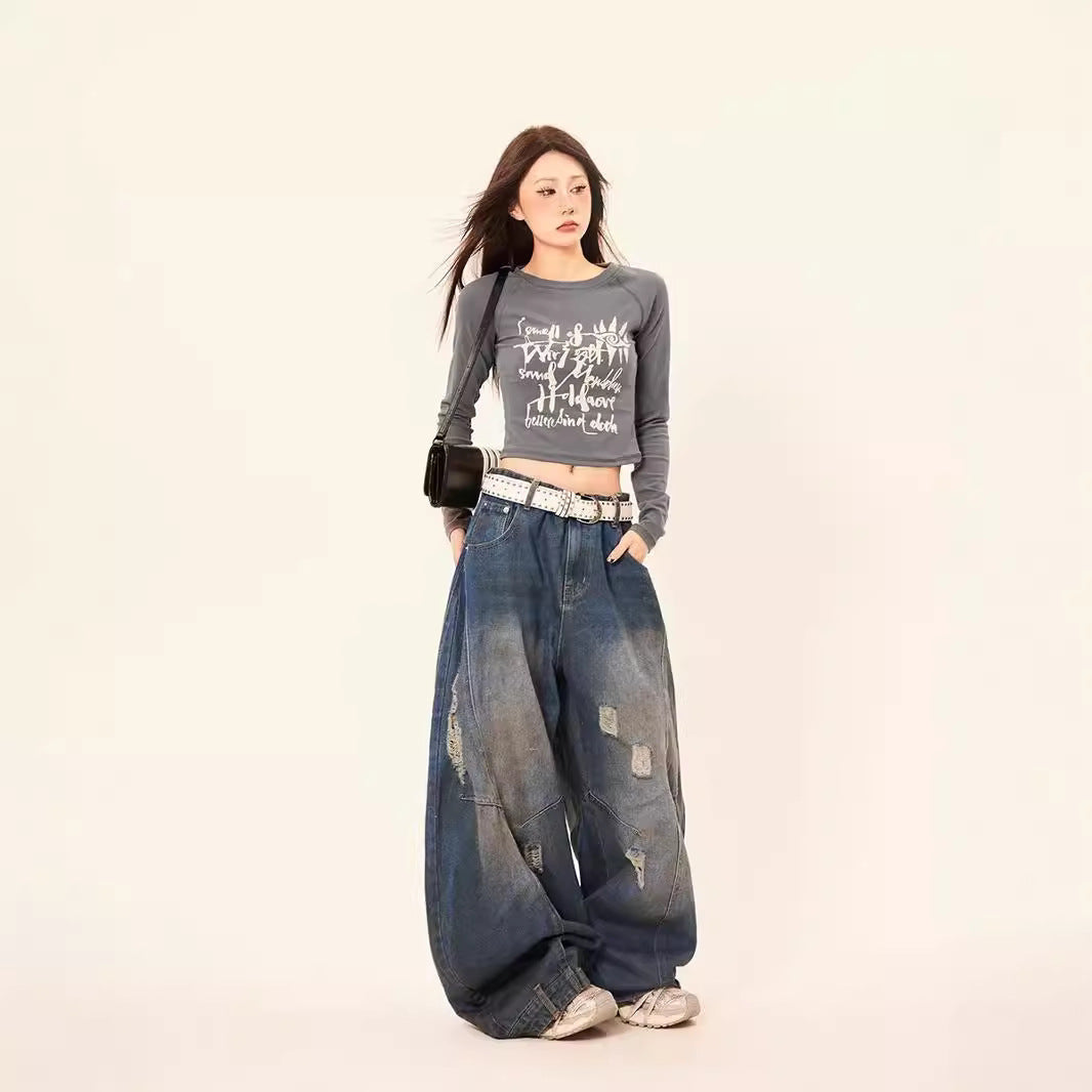 American Retro Loose Slimming Jeans