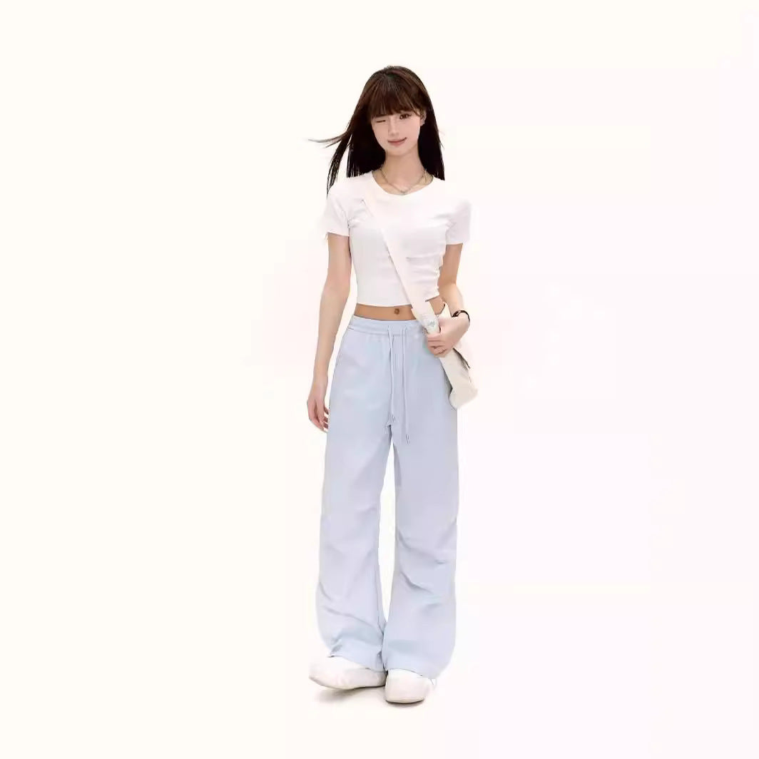 Women's Loose Low Waist Wide Leg Trousers