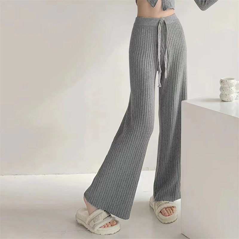 Women's High Waist Slimming Soft Knitted Trousers