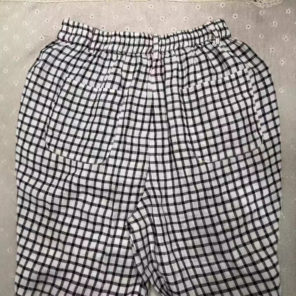 Versatile Lattice New Women's Bottoms Straight-leg Pants