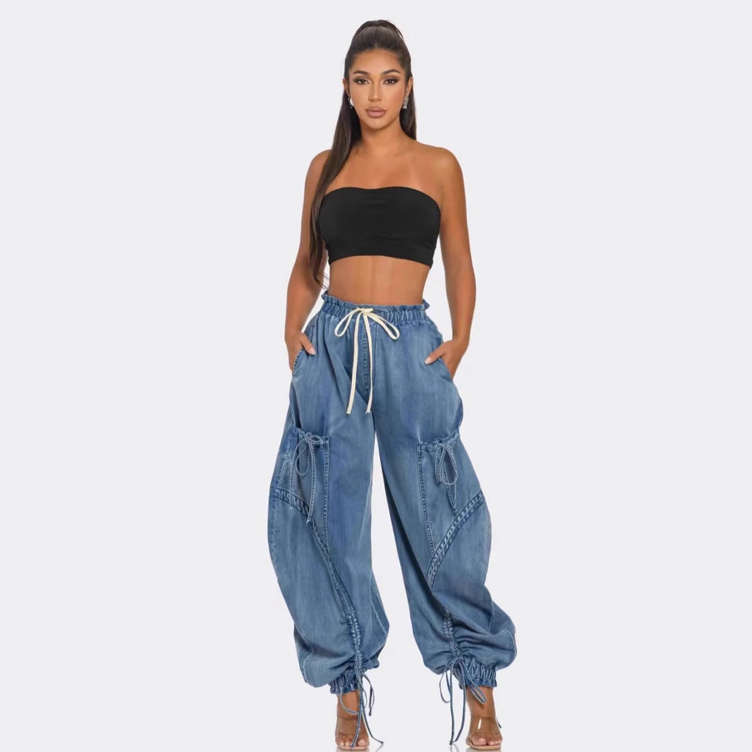 Women's Casual Fashion Loose Straight Jeans