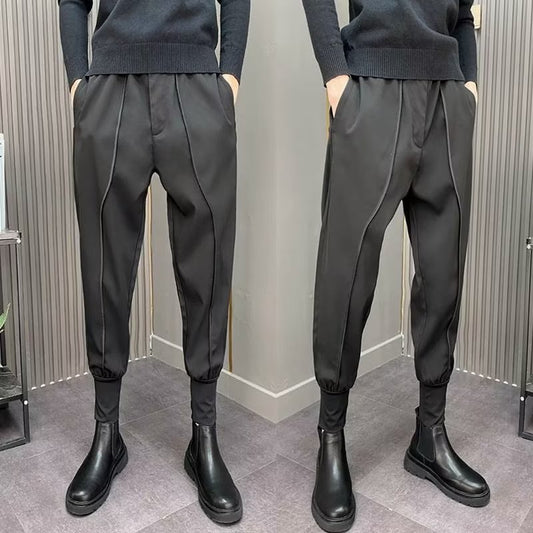 Ankle-tied Suit Pants Men's Draping Casual Cropped Pants Summer Trendy