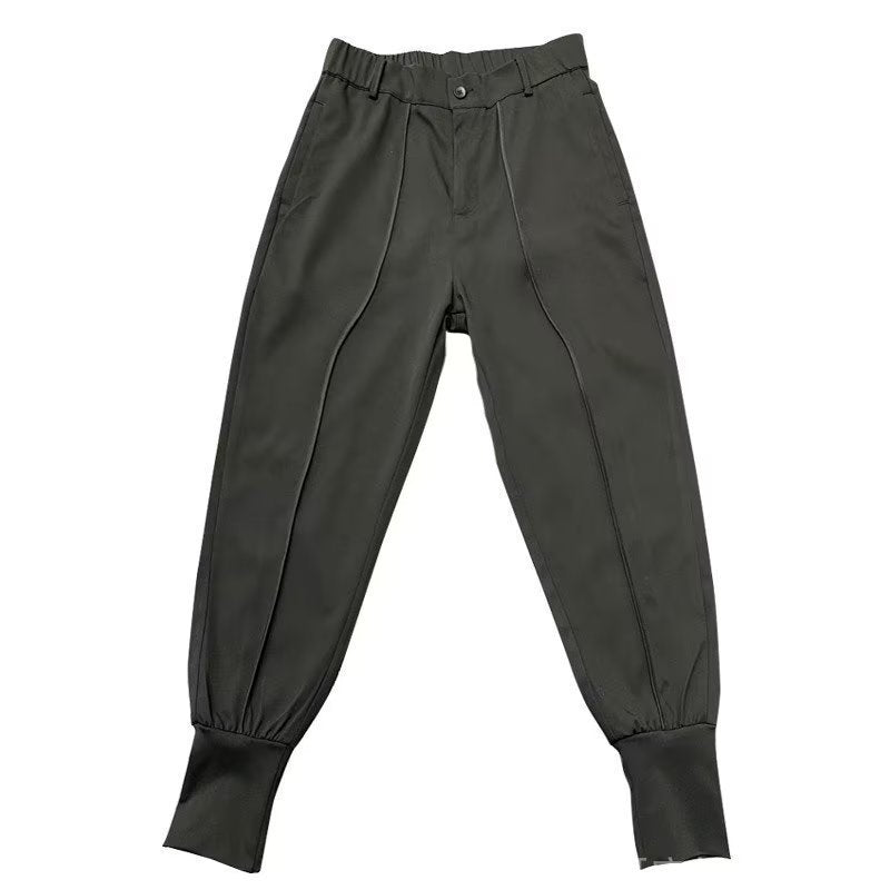 Ankle-tied Suit Pants Men's Draping Casual Cropped Pants Summer Trendy
