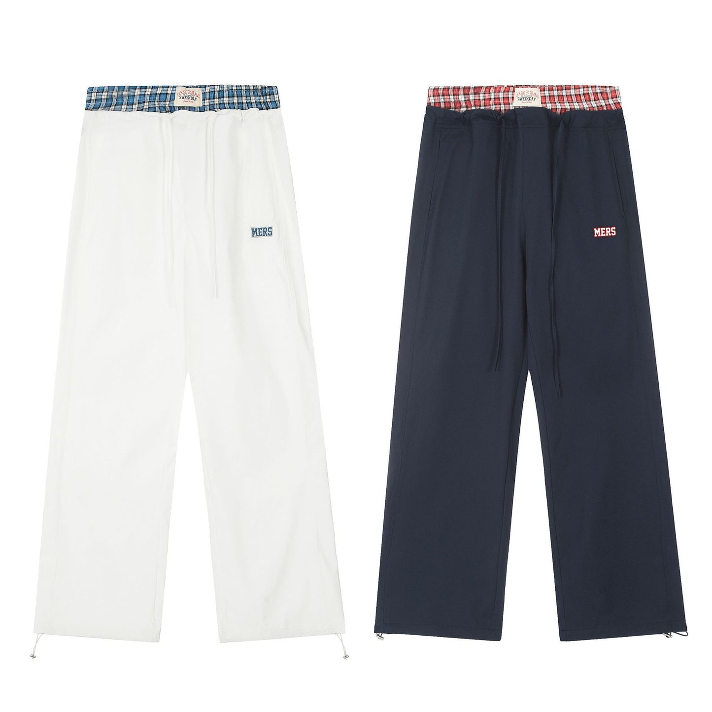 Women's Retro Fake Two-piece Casual Trousers