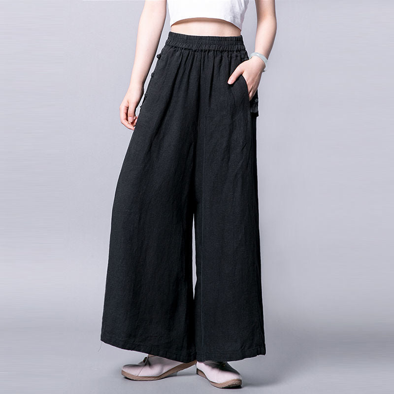 Women's Cotton And Linen Thin Wide-leg Pants