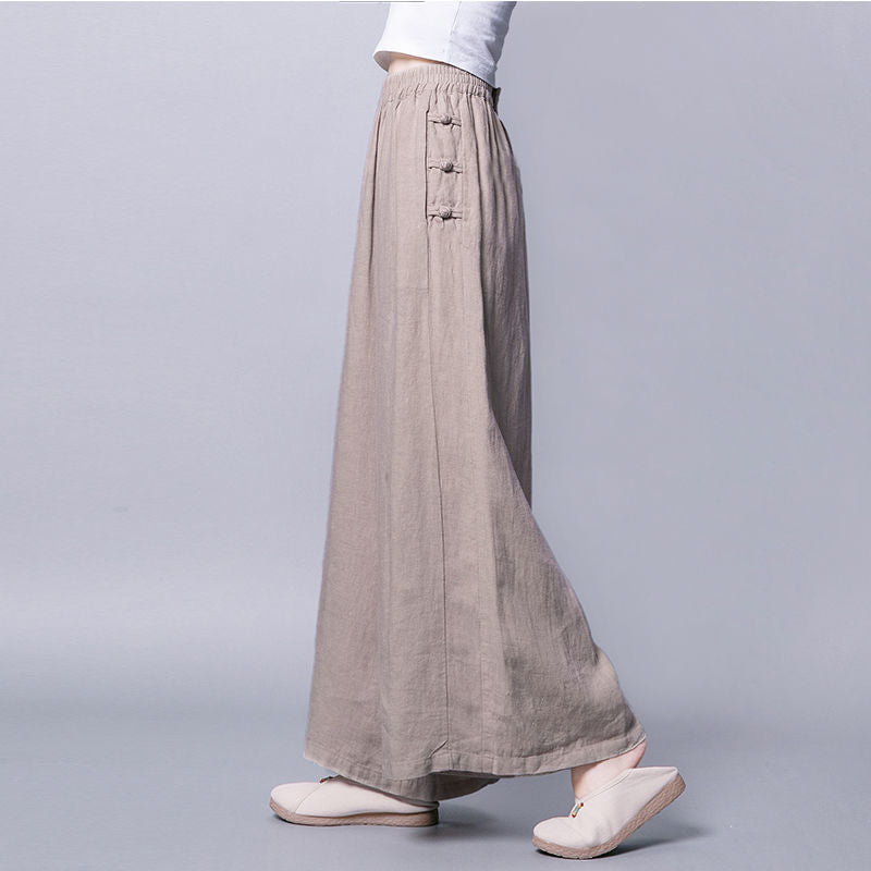 Women's Cotton And Linen Thin Wide-leg Pants