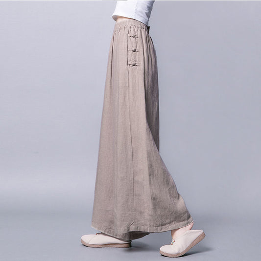 Women's Cotton And Linen Thin Wide-leg Pants